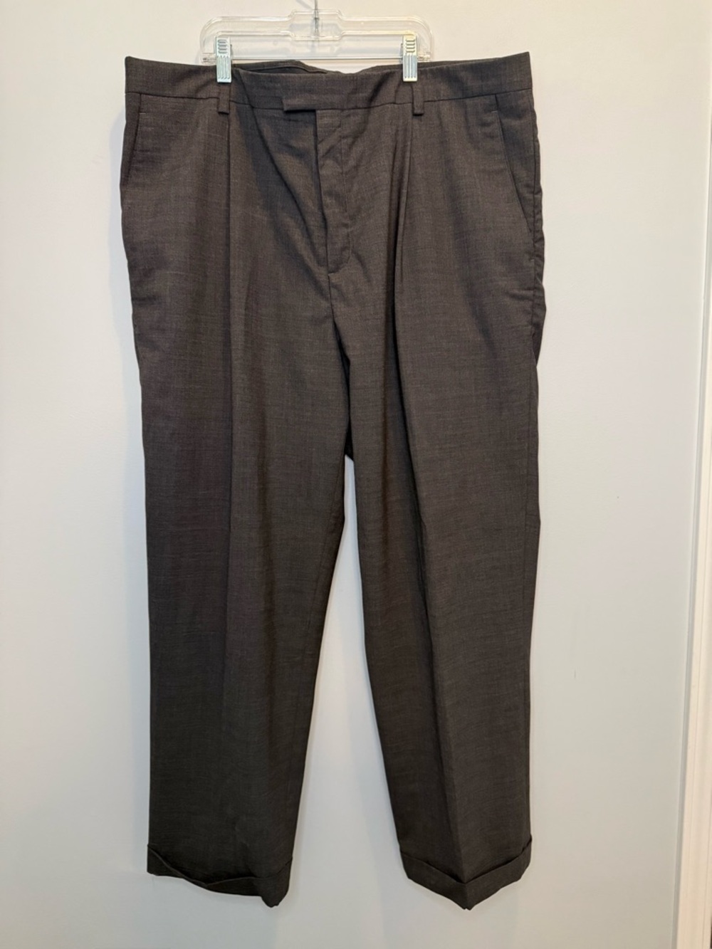 Nike Tiger Woods Collection Men's Wool Blend Dress Golf Pants Grey 42x30 Cuffed